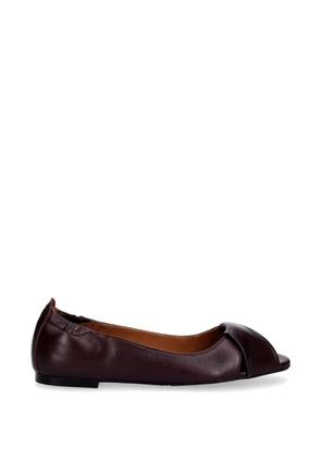 BILLI BI twist-detail peep-toe ballet flats - Brown