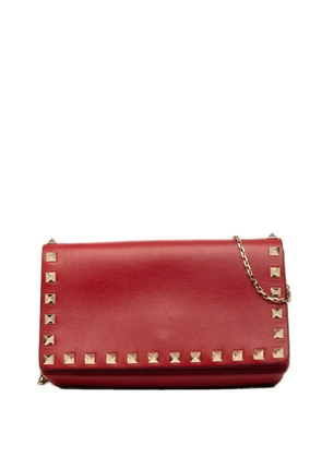 Valentino Garavani Pre-Owned 2000-2017 Leather Rockstud Chain Flap crossbody bag - Red