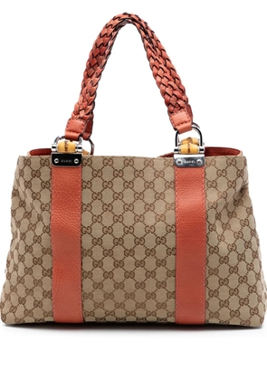Gucci Pre-Owned 2016-2026 Medium GG Canvas Bamboo Libeccio tote bag - Neutrals
