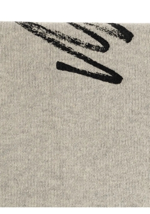 MM6 Maison Margiela logo-print knitted scarf - Grey