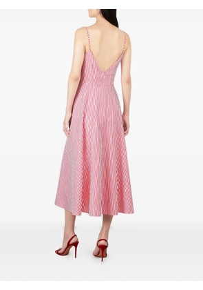 Saloni Jana B floral-embroidered striped midi dress