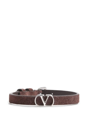 Valentino Garavani VLogo Signature suede bracelet - Brown