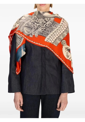 Inoui Editions graphic-print square scarf - Orange
