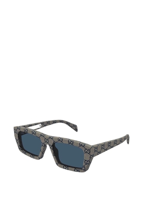Gucci Eyewear GG supreme-canvas rectangle-frame sunglasses - Neutrals