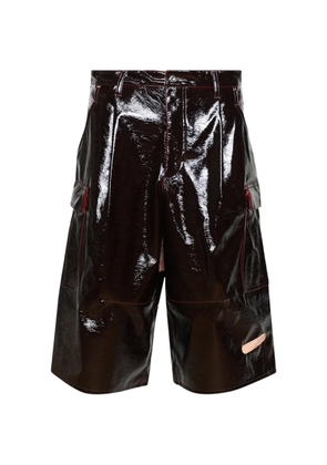 PDF glossy-finish cargo shorts - Brown