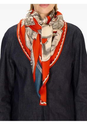 Inoui Editions graphic-print square scarf - Orange