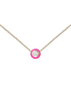 Melissa Kaye 18K rose gold small Neon Pink Audrey pendant necklace