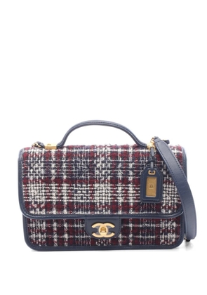 CHANEL Pre-Owned 2021 small tweed quilted two-way handbag - Blue