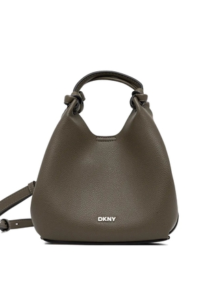 DKNY Paula knotted-handle grained leather tote bag - Green