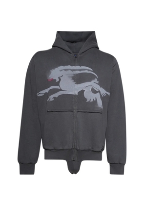 PROTOTYPES sprayed-goat zip-up hoodie - Grey