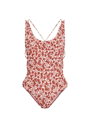 ISABEL MARANT Tenisia floral-print swimsuit - White