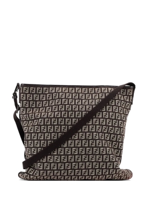 Fendi Pre-Owned Vintage Zip Messenger Bag Zucchino Canvas Medium crossbody bag - Brown