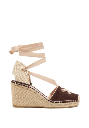 Valentino Garavani Resort wedges in split leather 75mm - Brown