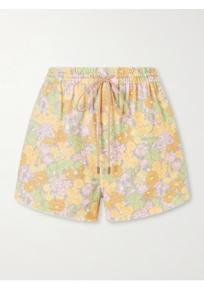 Chloé - Floral-print Cotton-terry Shorts - Yellow - FR 34,FR 36,FR 38,FR 40,FR 42,FR 44