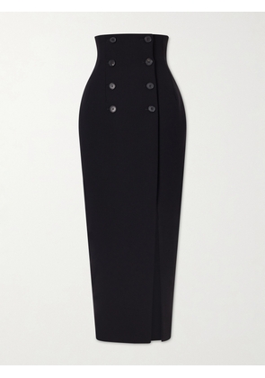 KHAITE - Luiza Crepe Midi Skirt - Black - US0,US2,US4,US6,US8,US10