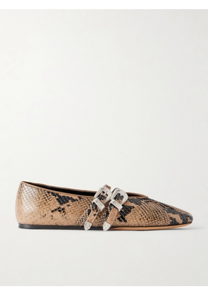 Le Monde Béryl - Claudia Snake-effect Leather Ballet Flats - Animal Print - IT35,IT36,IT36.5,IT37,IT37.5,IT38,IT38.5,IT39,IT39.5,IT40,IT40.5,IT41,IT41.5,IT42