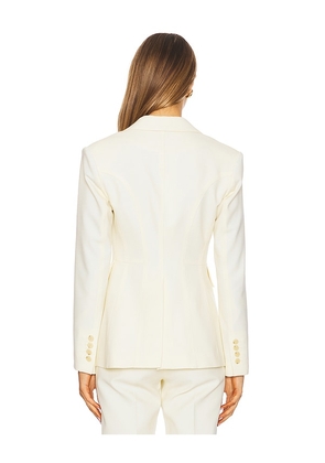 Smythe Seamed Blazer in White. Size 0. Also in 6, 8, 10, 12.