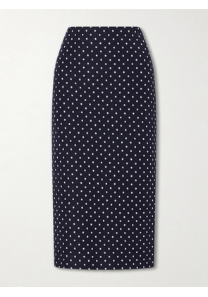 Max Mara - Polka-dot Jersey Midi Skirt - Blue - UK 2,UK 4,UK 6,UK 8,UK 10,UK 12,UK 14,UK 16,UK 18