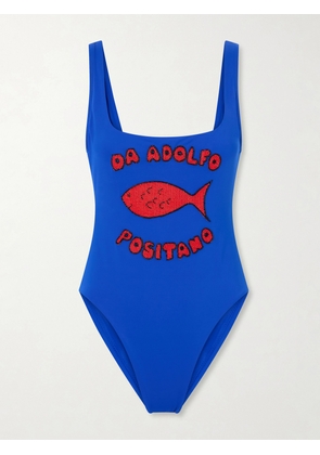STAUD - + Da Adolfo Lea Beaded Swimsuit - Blue - x small,small,medium,large,x large