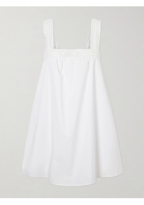 STAUD - +da Adolfo Mariella Cotton-blend Mini Dress - White - x small,small,medium,large,x large