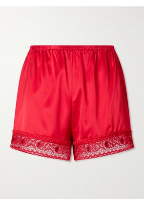 STAUD - + Da Adolfo Paddle Silk Shorts - Red - x small,small,medium,large,x large
