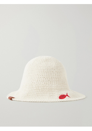 STAUD - + Da Adolfo Meyers Crocheted Logo-embroidered Cotton Hat - Neutrals - One size