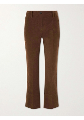 Brunello Cucinelli - Cropped Cotton-blend Flared Pants - Brown - IT36,IT38,IT40,IT42,IT44,IT46,IT48,IT50