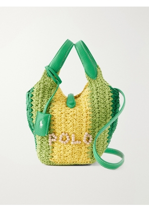 Polo Ralph Lauren - Polo Play Small Leather-trimmed Crocheted Bucket Bag - Green - One size