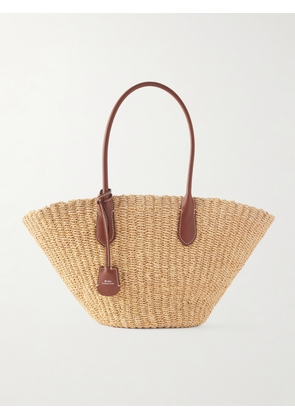 Polo Ralph Lauren - Bellport Medium Leather-trimmed Raffia Tote - Neutrals - One size