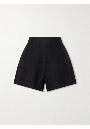 Posse - Perri Pleated Linen Shorts - Black - xx small,x small,small,medium,large,x large,xx large