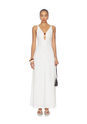 SEVEN WONDERS Unity Low Plunge Maxi Dress in White. Size XS. Also in S, M, L, XL.