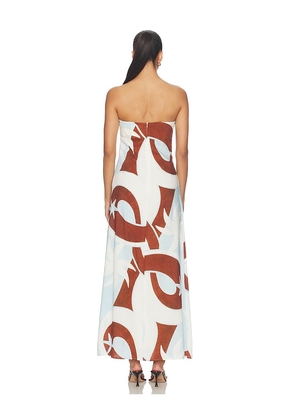 SEVEN WONDERS Rihanna Strapless Maxi Dress in Blue. Size XS. Also in S, M, L, XL.