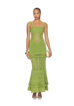 retrofete Winona Crochet Dress in Green. Size XXS. Also in S, M, L.