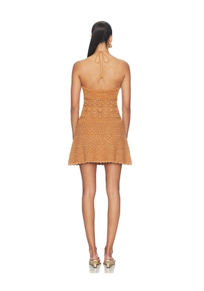 retrofete Florentina Crochet Dress in Rust. Size XXS. Also in L, M, S, XS.