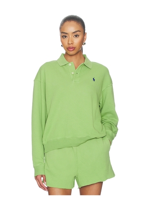 Polo Ralph Lauren Island Fleece Polo Sweatshirt in Green. Size XXS. Also in XS, S, M, L, XL.