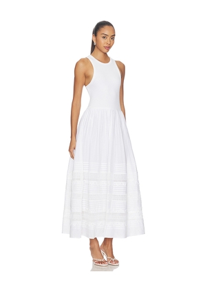 Polo Ralph Lauren Voile Crew Neck Fit & Flare Dress in White. Size XS. Also in S, M, L, XL.