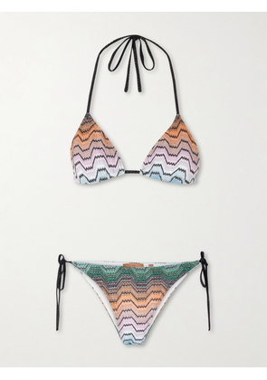 Missoni - Mare Striped Metallic Crochet-knit Triangle Bikini - Multi - IT36,IT38,IT40,IT42,IT44,IT46,IT48