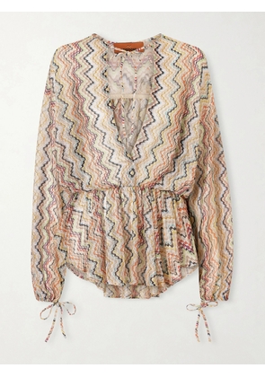 Missoni - Mare Gathered Striped Crochet-knit Coverup - Multi - IT36,IT38,IT40,IT42,IT44,IT46,IT48