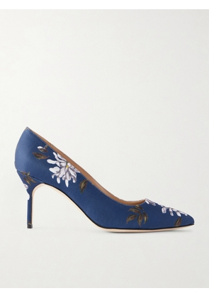 Manolo Blahnik - + Emilia Wickstead 70 Floral-print Woven Pumps - Blue - IT35,IT36,IT36.5,IT37,IT37.5,IT38,IT38.5,IT39,IT39.5,IT40,IT40.5,IT41,IT41.5,IT42,IT43