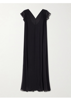 Eres - Midnight Concert Shirred Muslin Maxi Dress - Black - small,medium,large
