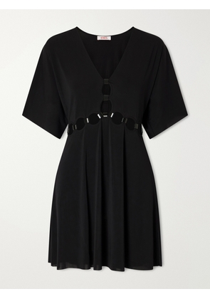 Eres - Connection Cutout Jersey Mini Dress - Black - small,medium,large