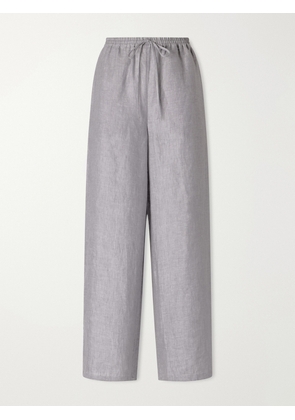 Eres - Bienheureux Linen Straight-leg Drawstring Pants - Gray - FR 36,FR 38,FR 40,FR 42,FR 44