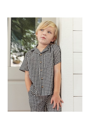 Rylee + Cru Lapel Collared Shirt in Black. Size 2/3. Also in 4/5, 6/7.