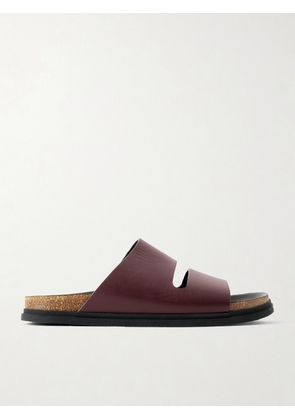 The Row - Band Leather Flat Sandals - Burgundy - IT35,IT36,IT36.5,IT37,IT37.5,IT38,IT38.5,IT39,IT39.5,IT40,IT40.5,IT41,IT41.5,IT42