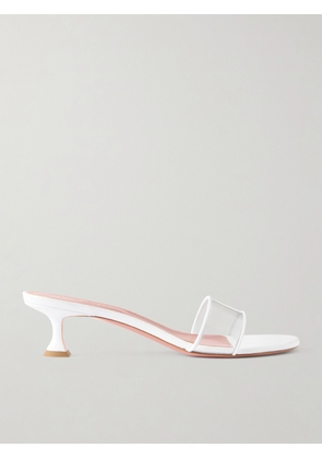 Amina Muaddi - Andreea 45 Leather-trimmed Pvc Sandals - White - IT39.5