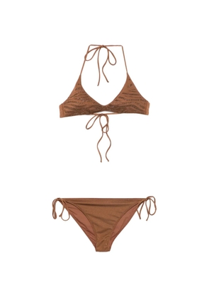 MC2 Saint Barth embellished halter-neck bikini - Brown