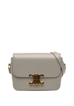 Celine Pre-Owned 2021 Teen Shiny Calfskin Triomphe crossbody bag - Grey