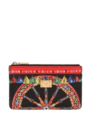 Dolce & Gabbana Carretto-print canvas card holder - Black