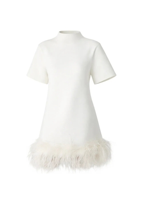 Rachel Gilbert Rita feathered mini dress - White