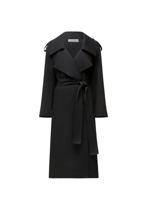 Another Tomorrow belted flap-pocket trench coat - Black